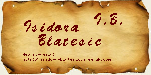 Isidora Blatešić vizit kartica
